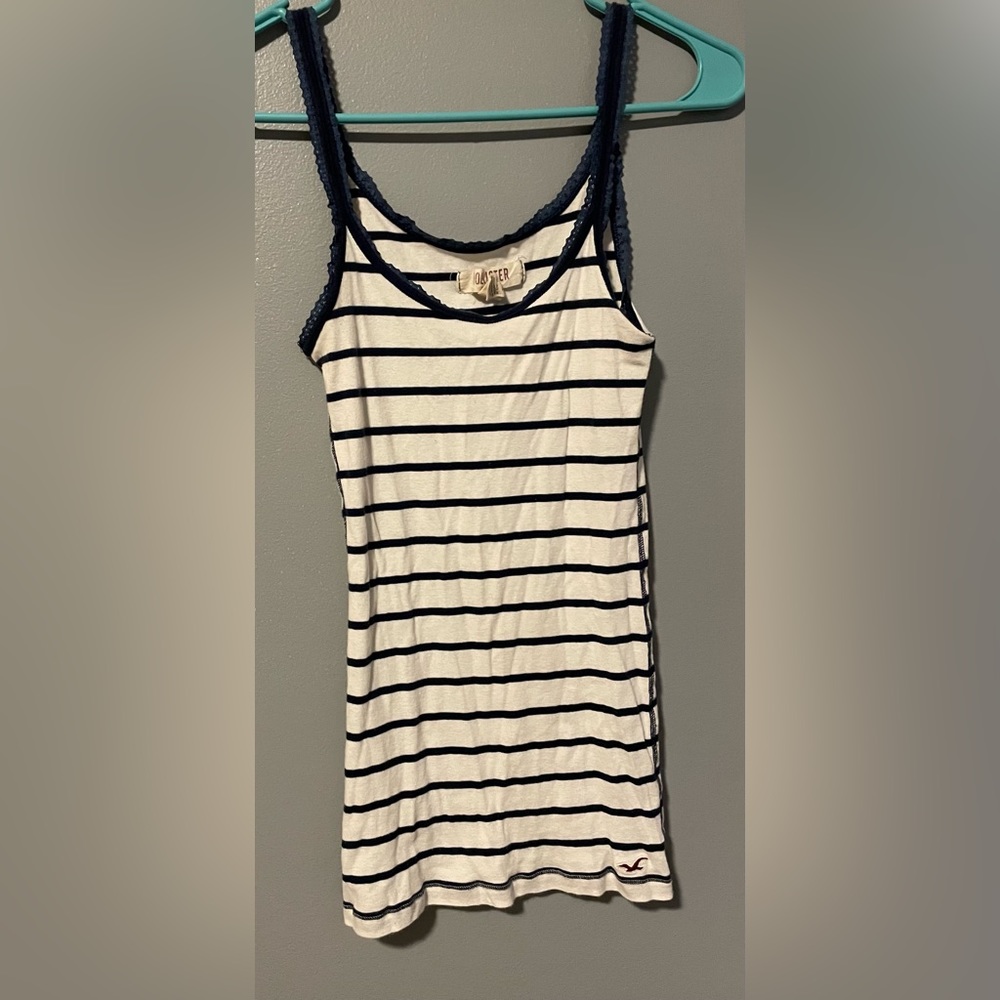 Hollister Navy and White Striped Tank